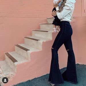 Bell Bottom Stretch Pants size L